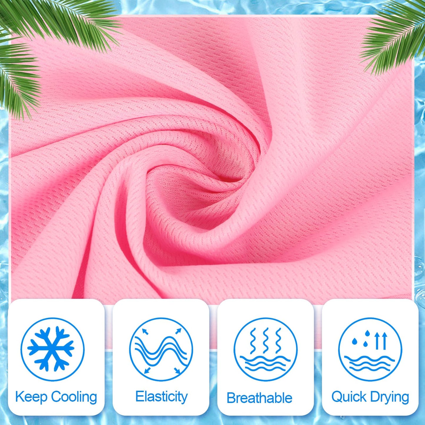 Shellwei 50 Pcs Cooling Towel 40 x 12 Inch Microfiber Workout Towels Breathable Chilly Towel Ice Cool Cold Towels Bulk Fast Drying Absorbent Sweat Rag for Neck Yoga Sports Golf Gym