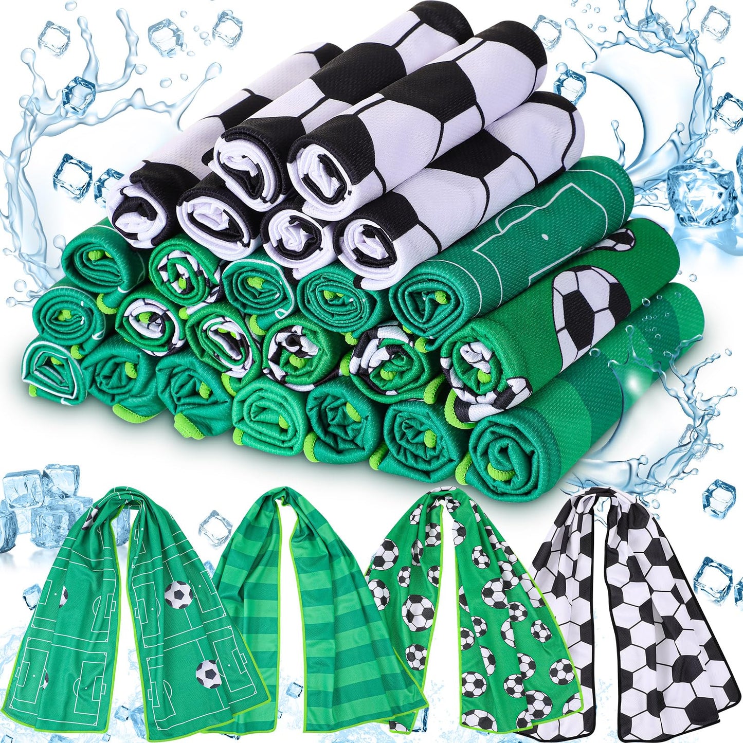 FuWeave 24 Pack Baseball Cooling Towel 40 x 12 Inch Breathable Sport Cooling Towel Microfiber Fast Drying Baseball Team Gifts for Athletes Yoga Gym Camping Running