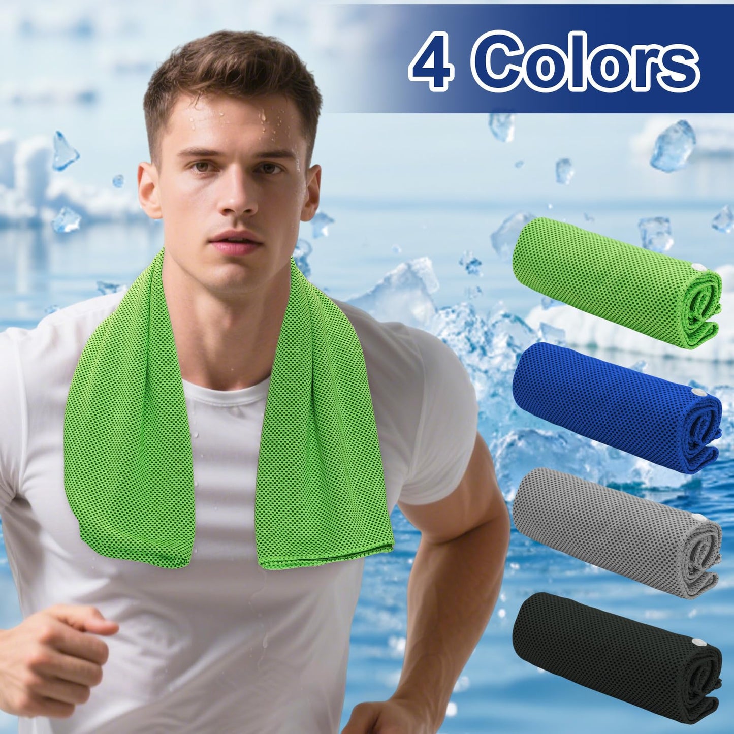 4 Pack Cooling Hoodie Towels Cooling Towels for Neck and Face Quick Drying Sweat Towel Wraps Cooling Head Neck Wraps Sun Protection for Hot Summer Weather Sport Workout