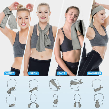 4 Pack Cooling Towels for Neck and Face(40"x12"), Cooling Neck Wraps, Ice Towel for Hot Weather, Soft Breathable Gym Towel, Cool Towel for Workout, Camping, Yoga, Sport, Running