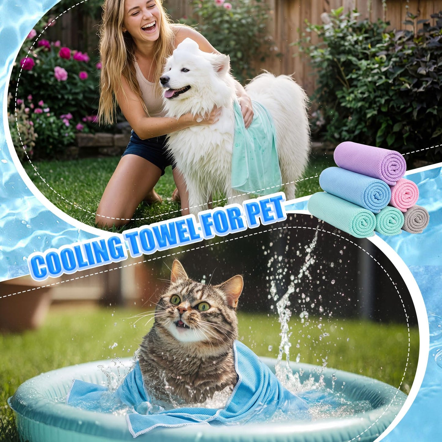 Shellwei 50 Pcs Cooling Towel 40 x 12 Inch Microfiber Workout Towels Breathable Chilly Towel Ice Cool Cold Towels Bulk Fast Drying Absorbent Sweat Rag for Neck Yoga Sports Golf Gym
