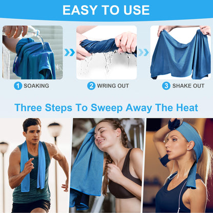 4 Pack Cooling Towels for Neck and Face(40"x12"), Cooling Neck Wraps, Ice Towel for Hot Weather, Soft Breathable Gym Towel, Cool Towel for Workout, Camping, Yoga, Sport, Running