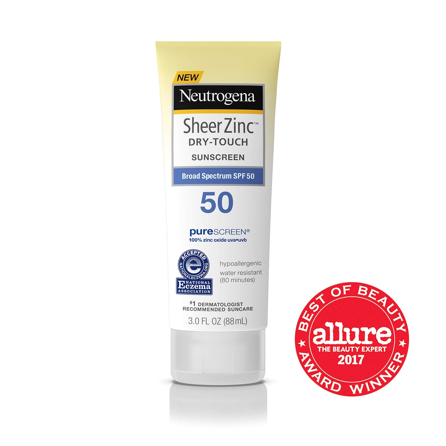 Neutrogena Sheer Zinc Oxide Dry-Touch Face Sunscreen with Broad Spectrum SPF 50, Oil-Free, Non-Comedogenic & Non-Greasy Mineral Sunscreen, 2 fl. oz