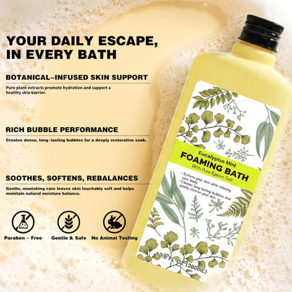 Serenity Sanctuary Bubble Bath for Women, Scented Gift Set for Adults, 51.2 fl oz (Pack of 4), with Shower Gel, Ladies Foaming Bath Variety, Mother's Day Gift for Mom, Christmas Gifts for Wife