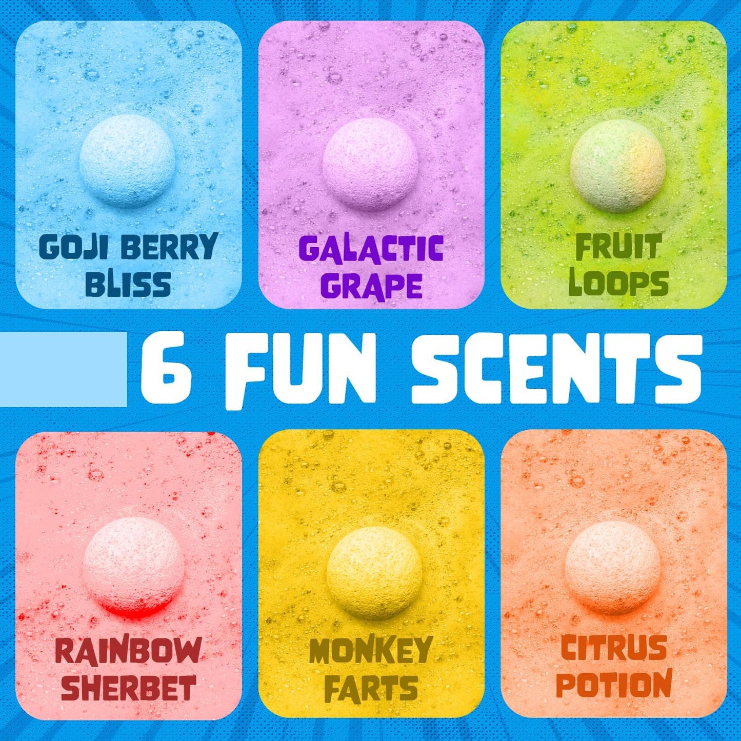Superhero Bath Bombs for Kids with Surprise Toys Inside (6 Pack) - Large Bubble Bomb Fizzies for Boys, Girls, & Toddlers - Birthday Gift for Kids - Fruity Scent, USA Made by Two Sisters