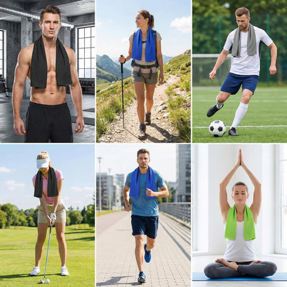 4 Packs Cooling Towels for Neck and Face(40"x 12"), Cool Sweat Towels for Hot Weather, Cooling Towels for Athletes, Lightweight Soft Breathable Towels for Yoga, Sport, Workout, Running, Gym, Camping