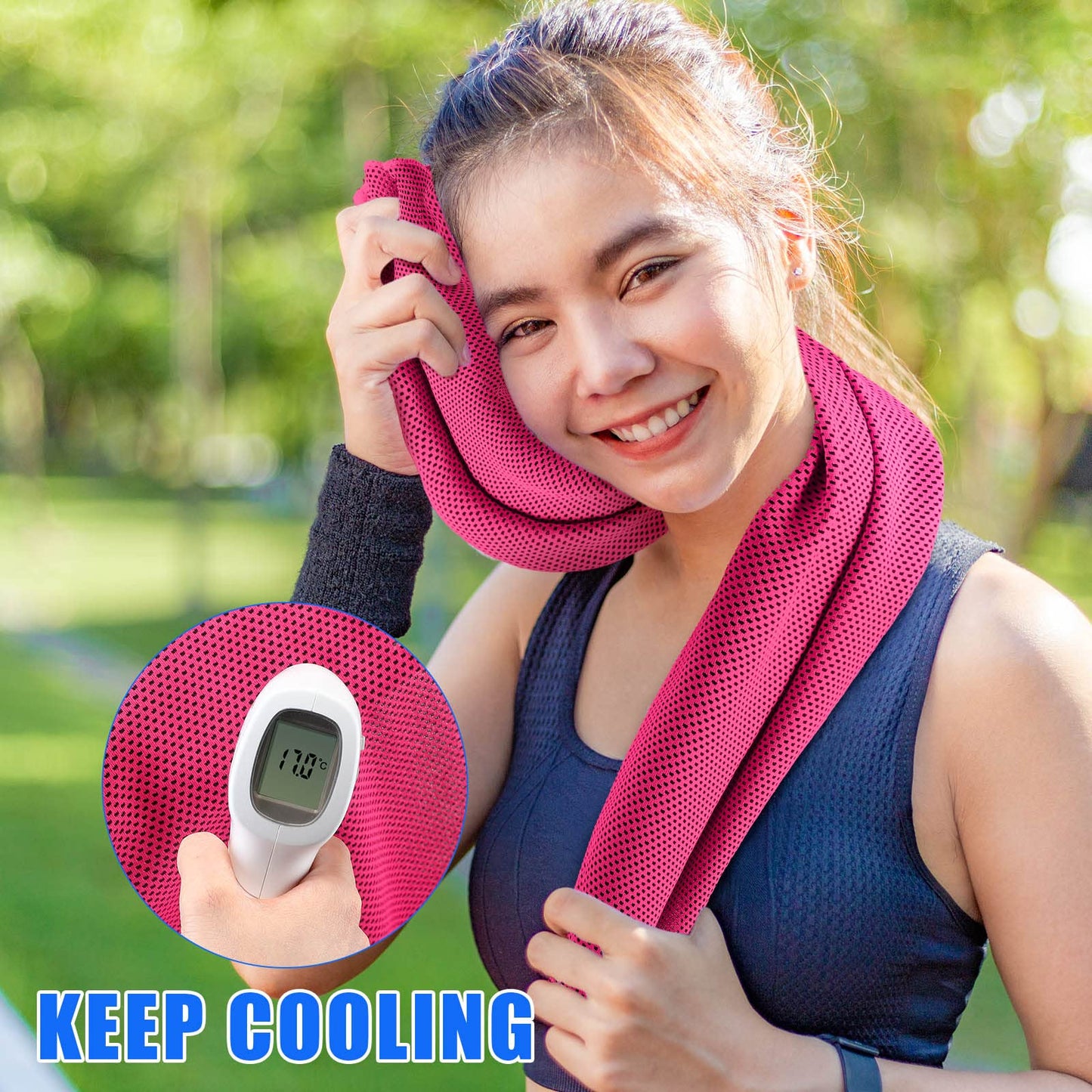 Shellwei 100 Pcs Cooling Towels Bulk 32 x 12 Inch Ice Towel Bulk Cooling Rag for Face and Neck Soft Breathable Microfiber Cloth Chilly Quick Cold for Gym Sport Golf Running Stay Cold (Multicolor)