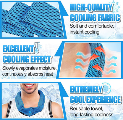 3 Pcs Cooling Neck Wraps - Cooling Towels with Ice Polymer, Soft Breathable Neck Coolers for Summer Heat Sports Gym Workout Men Women Gifts
