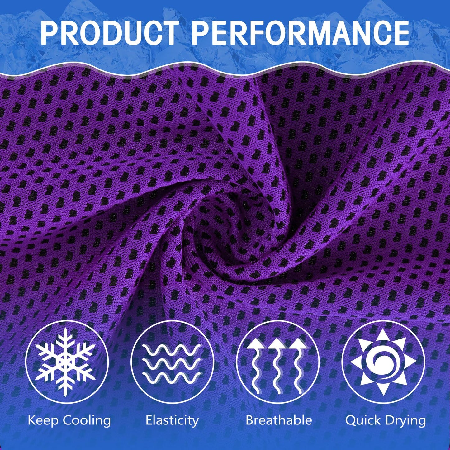 Hosuly 6 Pack Cooling Towels 40"x12" Ice Towel Cooling Neck Wraps Soft Breathable Chilly Stay Cool in Summer for Sports Yoga Golf Gym Activities(Black)