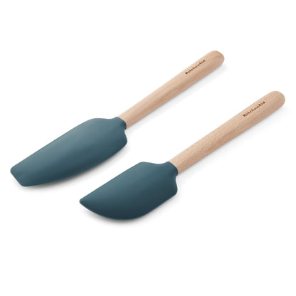 Durable Steel 2-Piece Silicone Mixing Spatula and Scraper Set for Cooking, Agave - High-Precision Culinary Tool for Baking & Cooking Detail