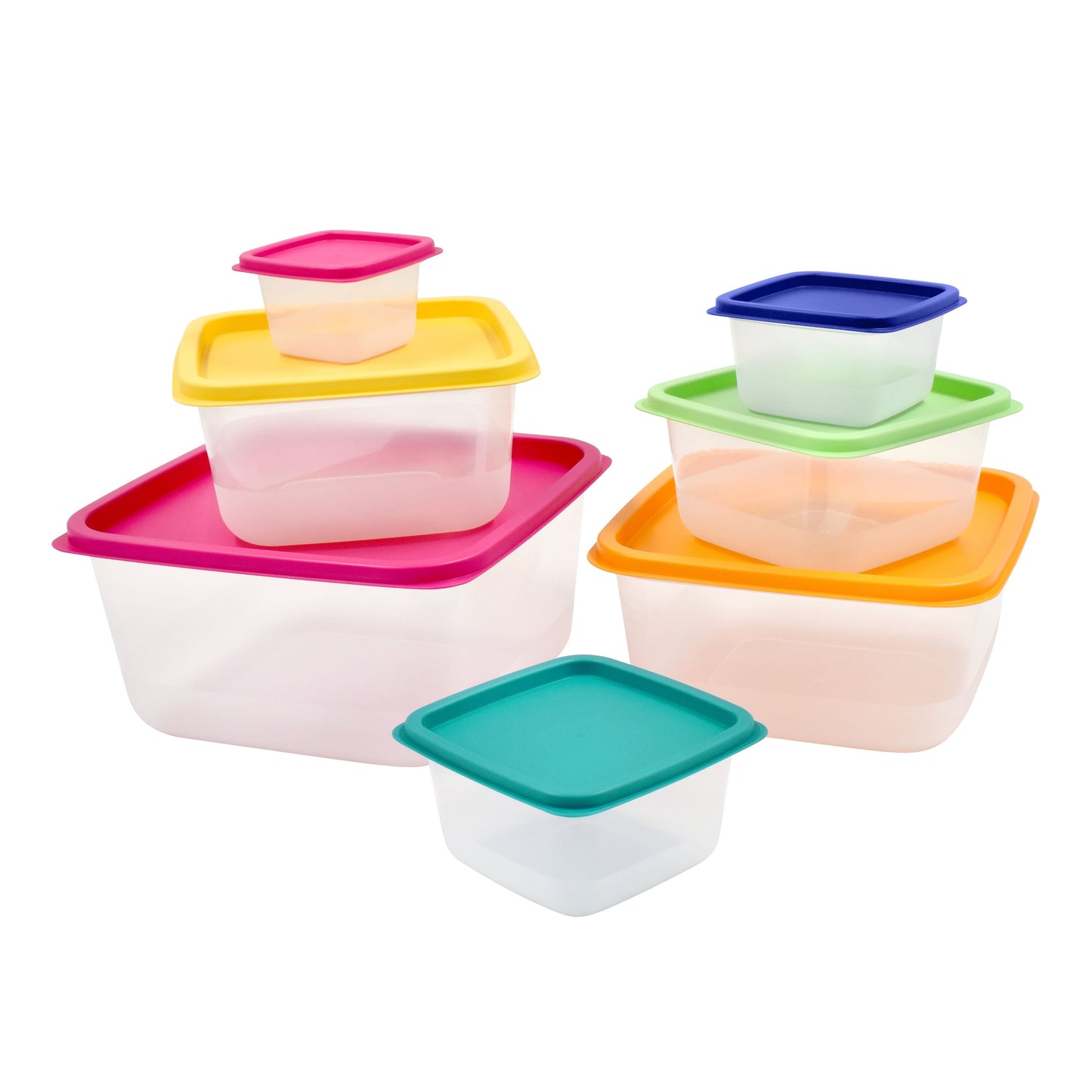 Whimsical Doughnut Plastic Rainbow Food Storage Set, Multi Color, 14 Count, Best Used for Leftover Storage and Reheating - Fun Food Fidget Cookie Squishable Toy Detail