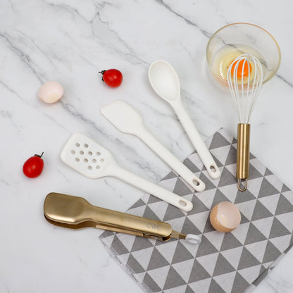 Durable Steel 5-Piece Mini Silicone Utensil Set Durable & Nonstick Safe - Multi-Purpose Hand Tool for Daily Meal Prep Detail