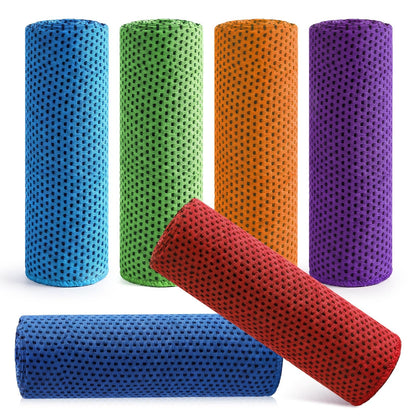 Hosuly 6 Pack Cooling Towels 40"x12" Ice Towel Cooling Neck Wraps Soft Breathable Chilly Stay Cool in Summer for Sports Yoga Golf Gym Activities(Black)