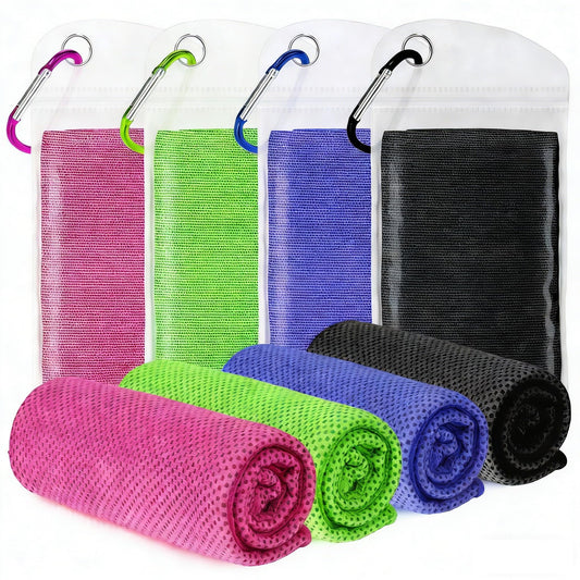 4 Pack Cooling Towels for Neck and Face(40"x12"), Cooling Neck Wraps, Ice Towel for Hot Weather, Soft Breathable Gym Towel, Cool Towel for Workout, Camping, Yoga, Sport, Running