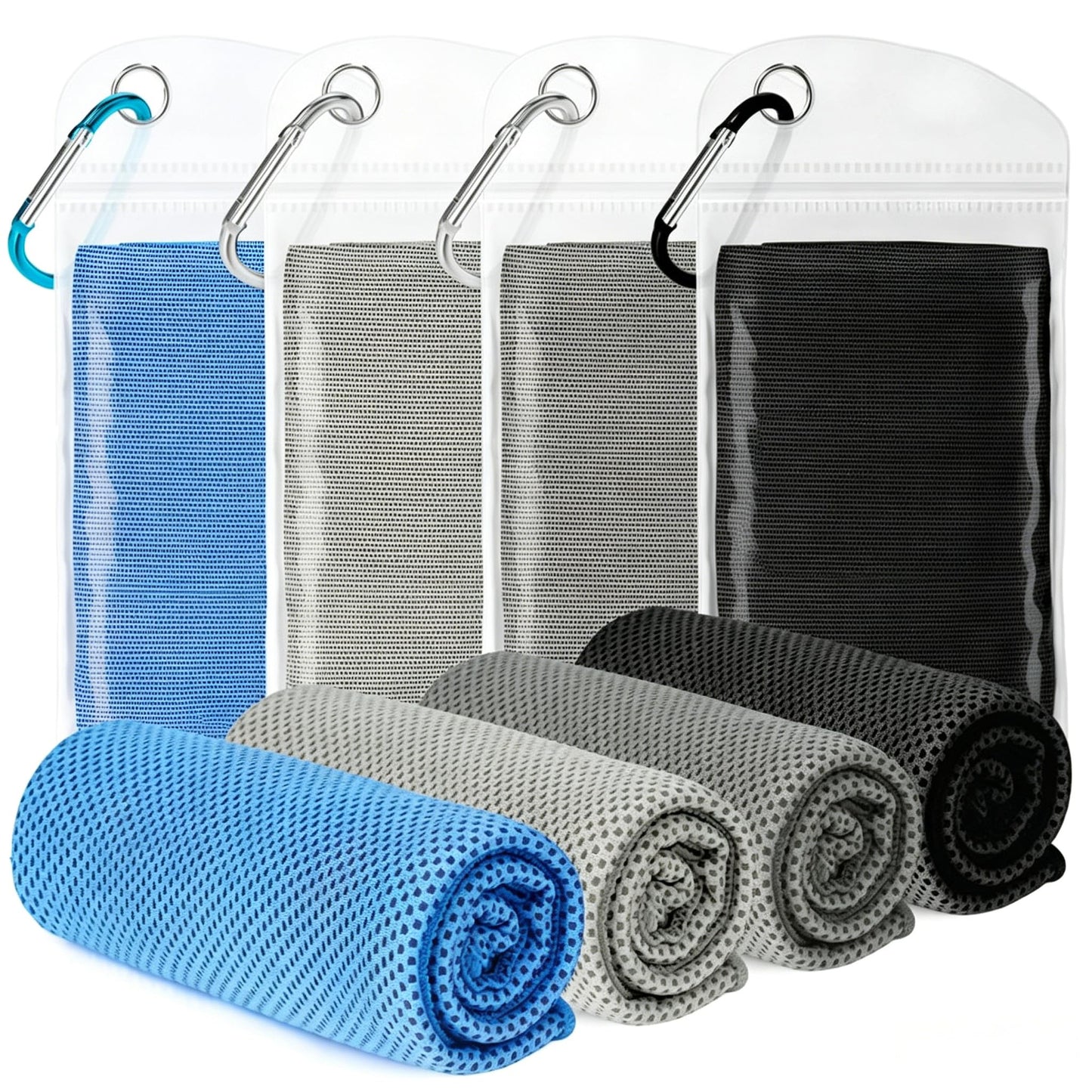 4 Pack Cooling Towels for Neck and Face(40"x12"), Cooling Neck Wraps, Ice Towel for Hot Weather, Soft Breathable Gym Towel, Cool Towel for Workout, Camping, Yoga, Sport, Running