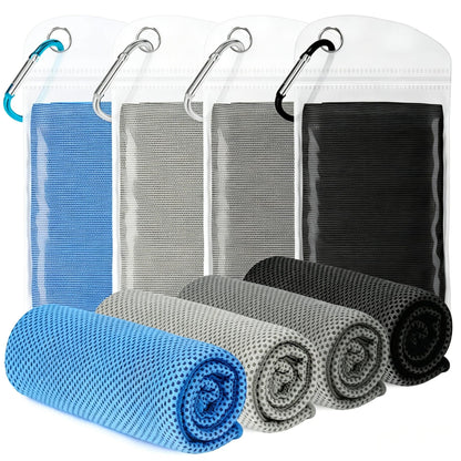 4 Pack Cooling Towels for Neck and Face(40"x12"), Cooling Neck Wraps, Ice Towel for Hot Weather, Soft Breathable Gym Towel, Cool Towel for Workout, Camping, Yoga, Sport, Running