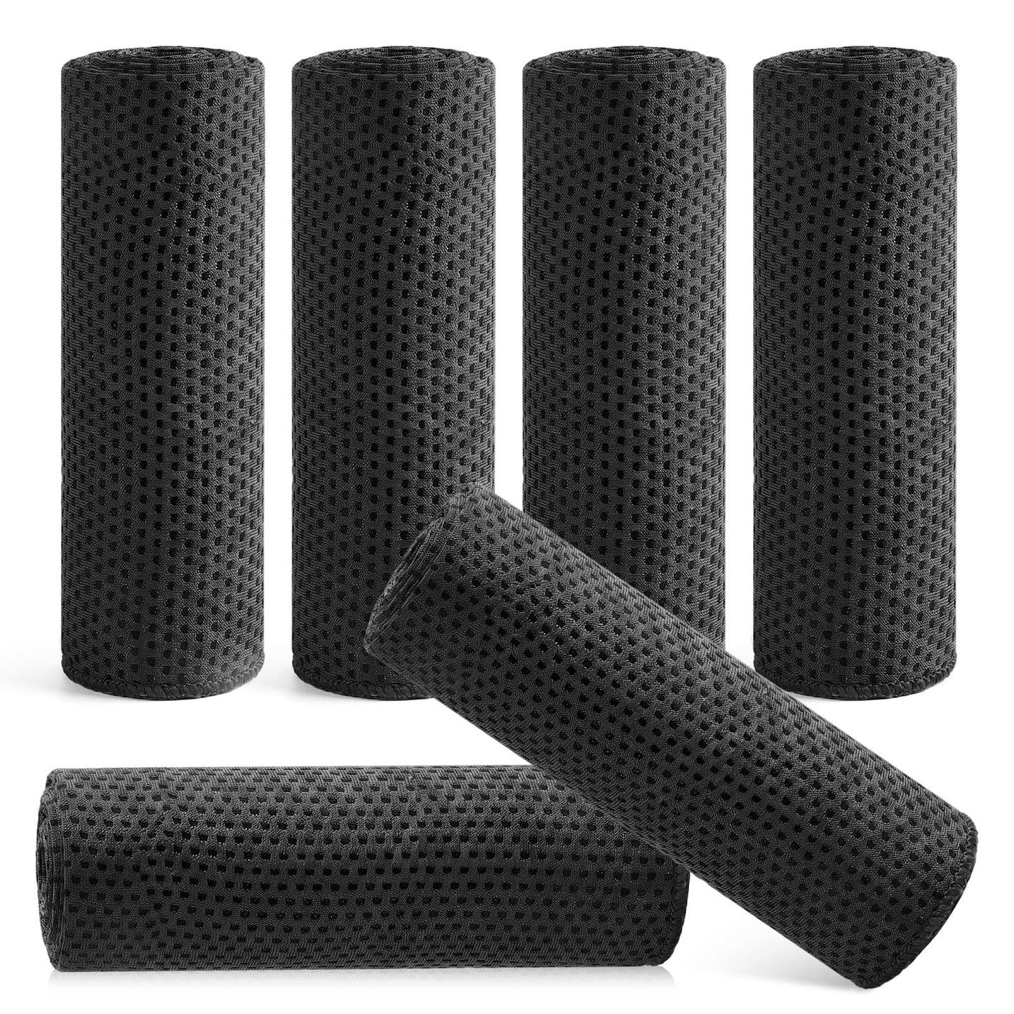 Hosuly 6 Pack Cooling Towels 40"x12" Ice Towel Cooling Neck Wraps Soft Breathable Chilly Stay Cool in Summer for Sports Yoga Golf Gym Activities(Black)