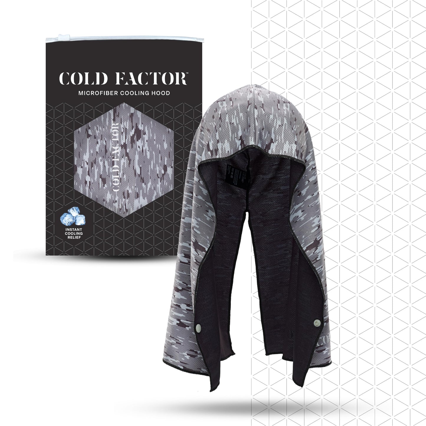 COLD FACTOR Instant Cooling Hoodie Towel – Advanced Chemical-Free Evaporative Cooling Technology – UPF 50+, 2+ Hours Cooling