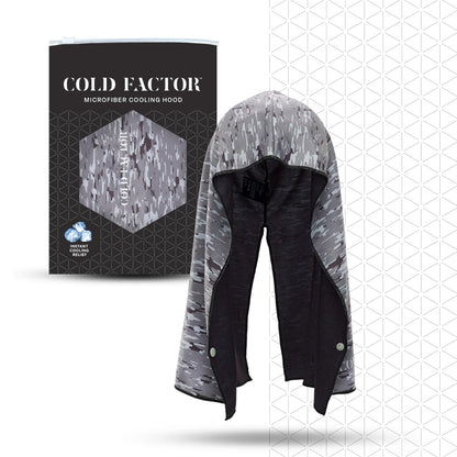 COLD FACTOR Instant Cooling Hoodie Towel – Advanced Chemical-Free Evaporative Cooling Technology – UPF 50+, 2+ Hours Cooling