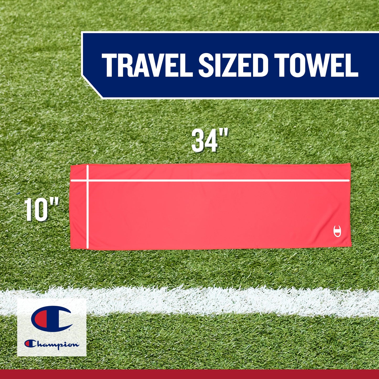 Champion Face & Neck Towel for Active Cooling (White), 34"x10" Lightweight Cooling Neck Wrap for Yoga, Hiking, and Outdoor Workouts, Reusable Sports Towel with Unique Fabric & Sun Protection