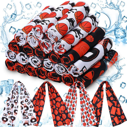 FuWeave 24 Pack Baseball Cooling Towel 40 x 12 Inch Breathable Sport Cooling Towel Microfiber Fast Drying Baseball Team Gifts for Athletes Yoga Gym Camping Running