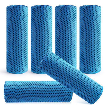 Hosuly 6 Pack Cooling Towels 40"x12" Ice Towel Cooling Neck Wraps Soft Breathable Chilly Stay Cool in Summer for Sports Yoga Golf Gym Activities(Black)