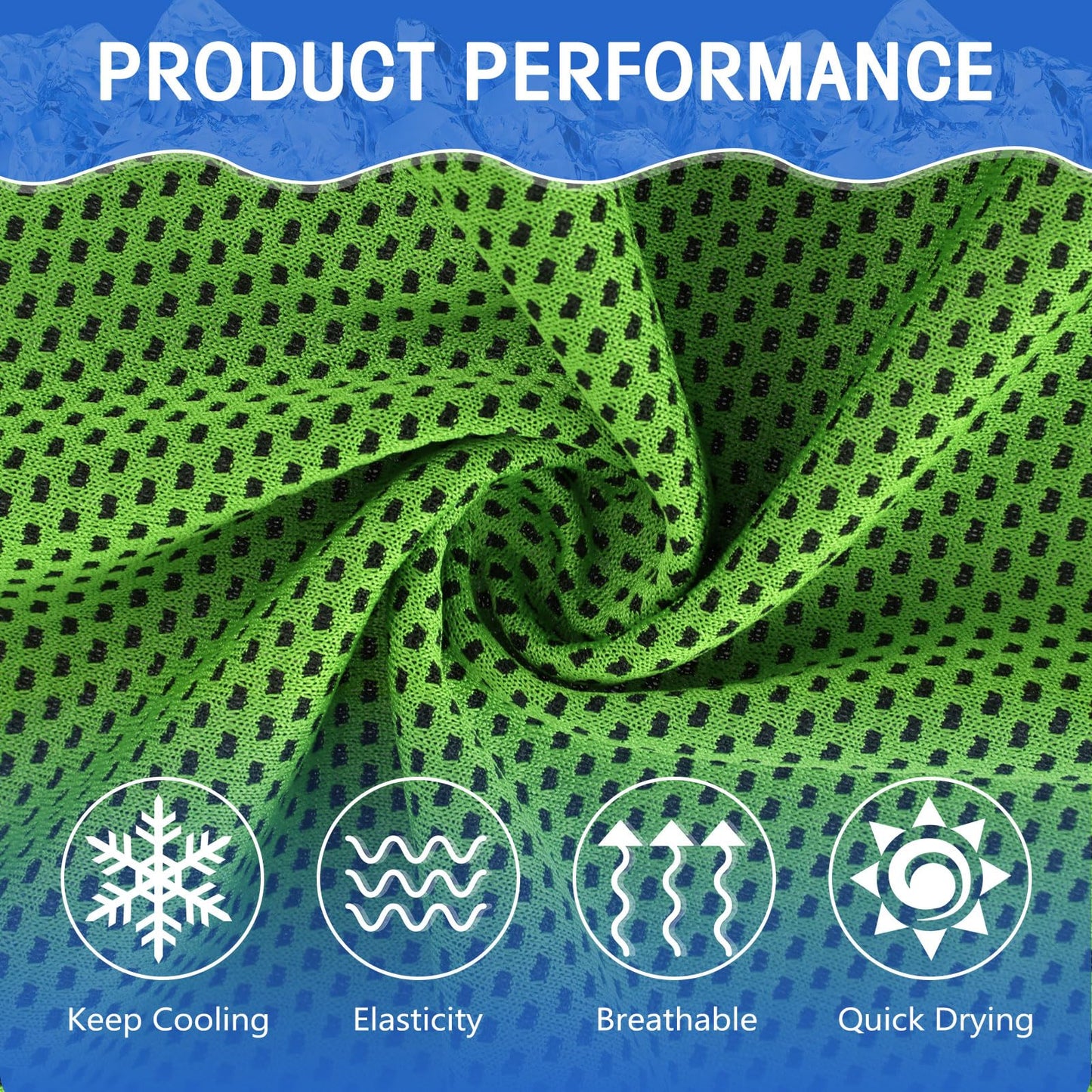 Hosuly 6 Pack Cooling Towels 40"x12" Ice Towel Cooling Neck Wraps Soft Breathable Chilly Stay Cool in Summer for Sports Yoga Golf Gym Activities(Black)