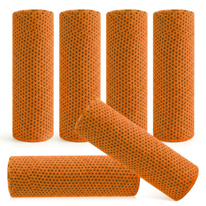 Hosuly 6 Pack Cooling Towels 40"x12" Ice Towel Cooling Neck Wraps Soft Breathable Chilly Stay Cool in Summer for Sports Yoga Golf Gym Activities(Black)