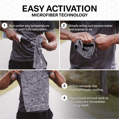 COLD FACTOR Instant Cooling Hoodie Towel – Advanced Chemical-Free Evaporative Cooling Technology – UPF 50+, 2+ Hours Cooling