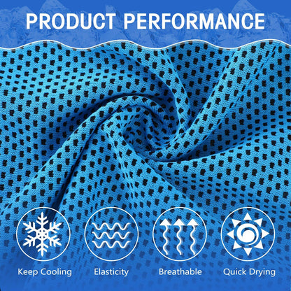 Hosuly 6 Pack Cooling Towels 40"x12" Ice Towel Cooling Neck Wraps Soft Breathable Chilly Stay Cool in Summer for Sports Yoga Golf Gym Activities(Black)