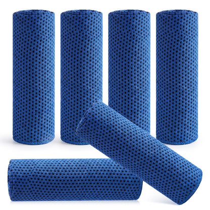 Hosuly 6 Pack Cooling Towels 40"x12" Ice Towel Cooling Neck Wraps Soft Breathable Chilly Stay Cool in Summer for Sports Yoga Golf Gym Activities(Black)