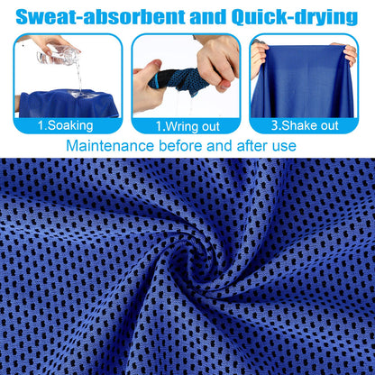 Peryiter 20 Pack Cooling Towels with Silicone Carry Cases Cooling Towels Bulk for Neck and Face Hot Weather Ice Towel Quick Drying Sweat for Sports Yoga Gym Running Fitness 10 Colors 35 x 12 Inches