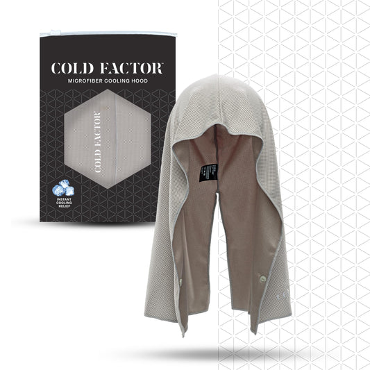 COLD FACTOR Instant Cooling Hoodie Towel – Advanced Chemical-Free Evaporative Cooling Technology – UPF 50+, 2+ Hours Cooling