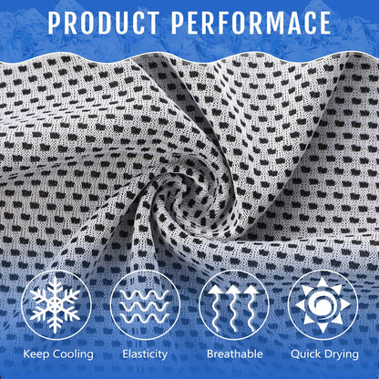 Hosuly 6 Pack Cooling Towels 40"x12" Ice Towel Cooling Neck Wraps Soft Breathable Chilly Stay Cool in Summer for Sports Yoga Golf Gym Activities(Black)