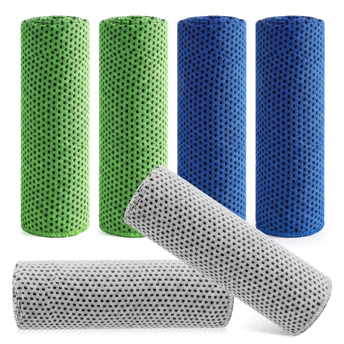Hosuly 6 Pack Cooling Towels 40"x12" Ice Towel Cooling Neck Wraps Soft Breathable Chilly Stay Cool in Summer for Sports Yoga Golf Gym Activities(Black)