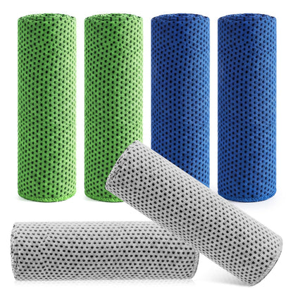 Hosuly 6 Pack Cooling Towels 40"x12" Ice Towel Cooling Neck Wraps Soft Breathable Chilly Stay Cool in Summer for Sports Yoga Golf Gym Activities(Black)
