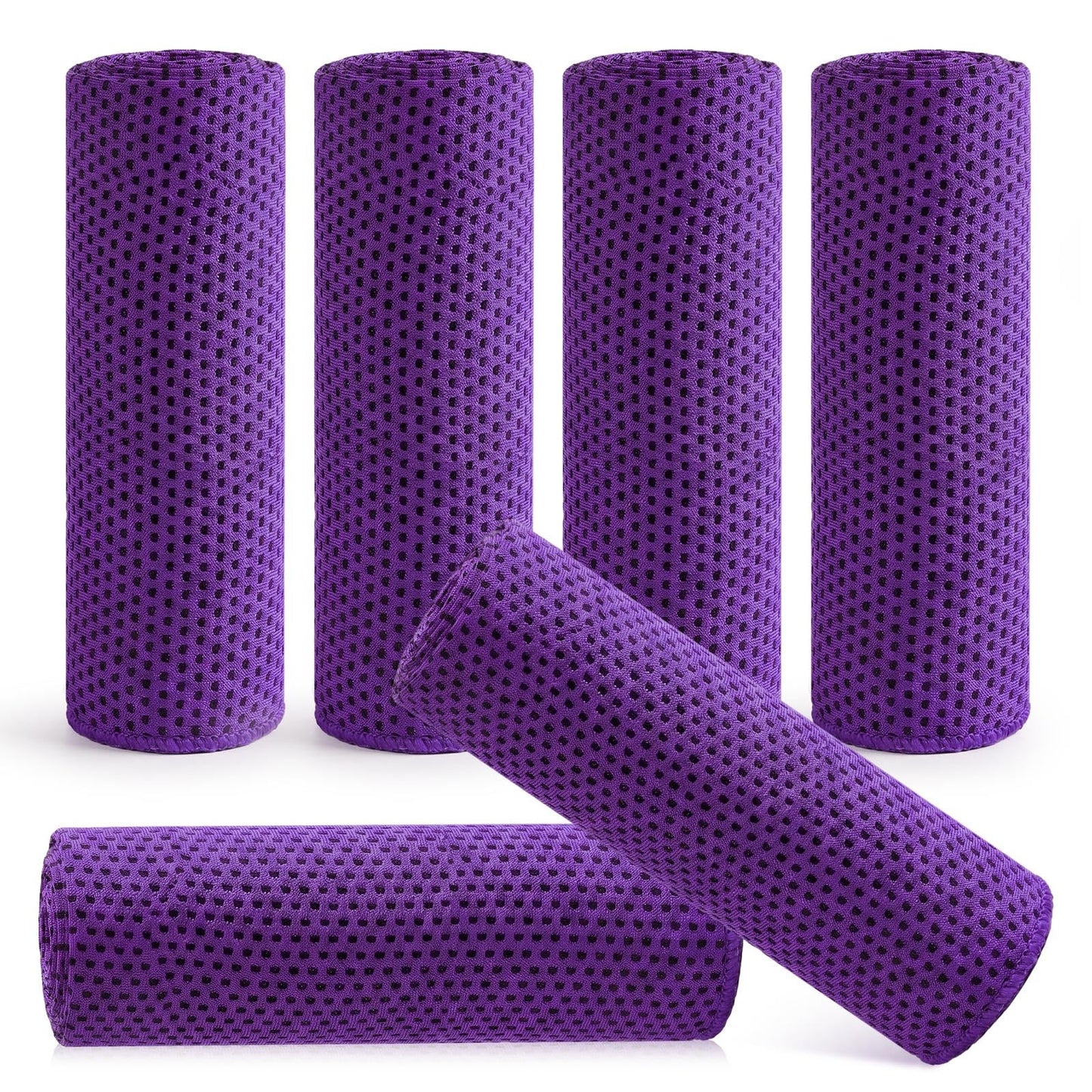 Hosuly 6 Pack Cooling Towels 40"x12" Ice Towel Cooling Neck Wraps Soft Breathable Chilly Stay Cool in Summer for Sports Yoga Golf Gym Activities(Black)