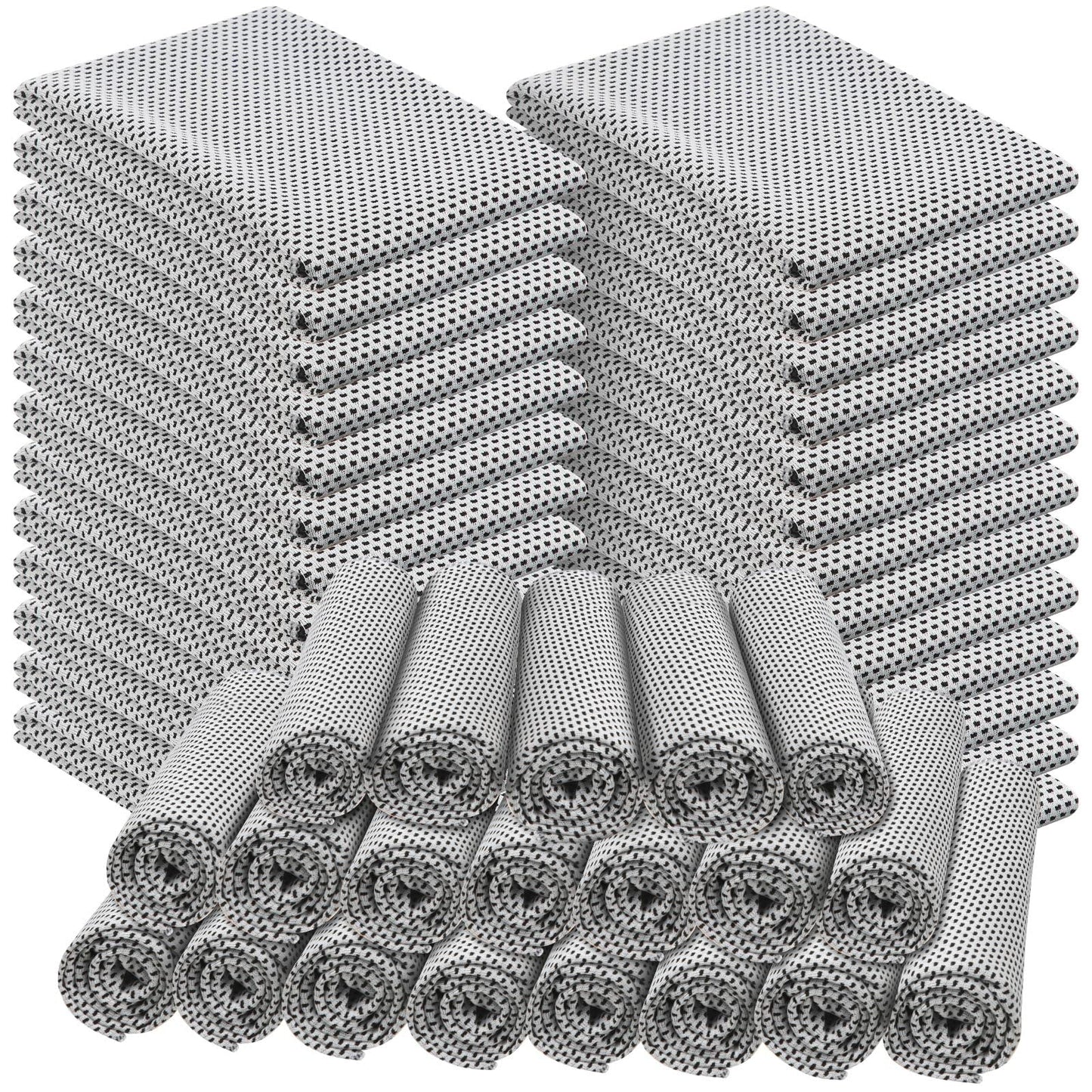 Shellwei 50 Pcs Cooling Towel 40 x 12 Inch Microfiber Workout Towels Breathable Chilly Towel Ice Cool Cold Towels Bulk Fast Drying Absorbent Sweat Rag for Neck Yoga Sports Golf Gym