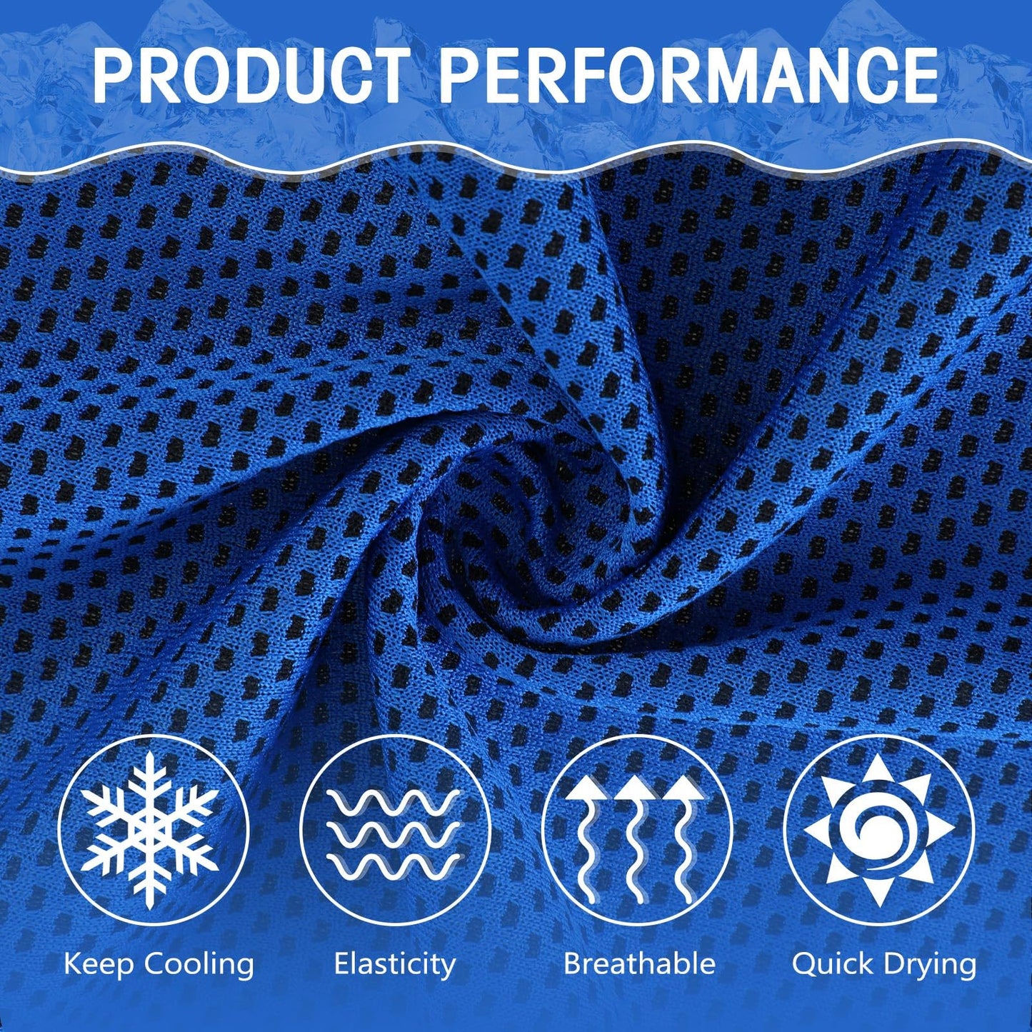 Hosuly 6 Pack Cooling Towels 40"x12" Ice Towel Cooling Neck Wraps Soft Breathable Chilly Stay Cool in Summer for Sports Yoga Golf Gym Activities(Black)