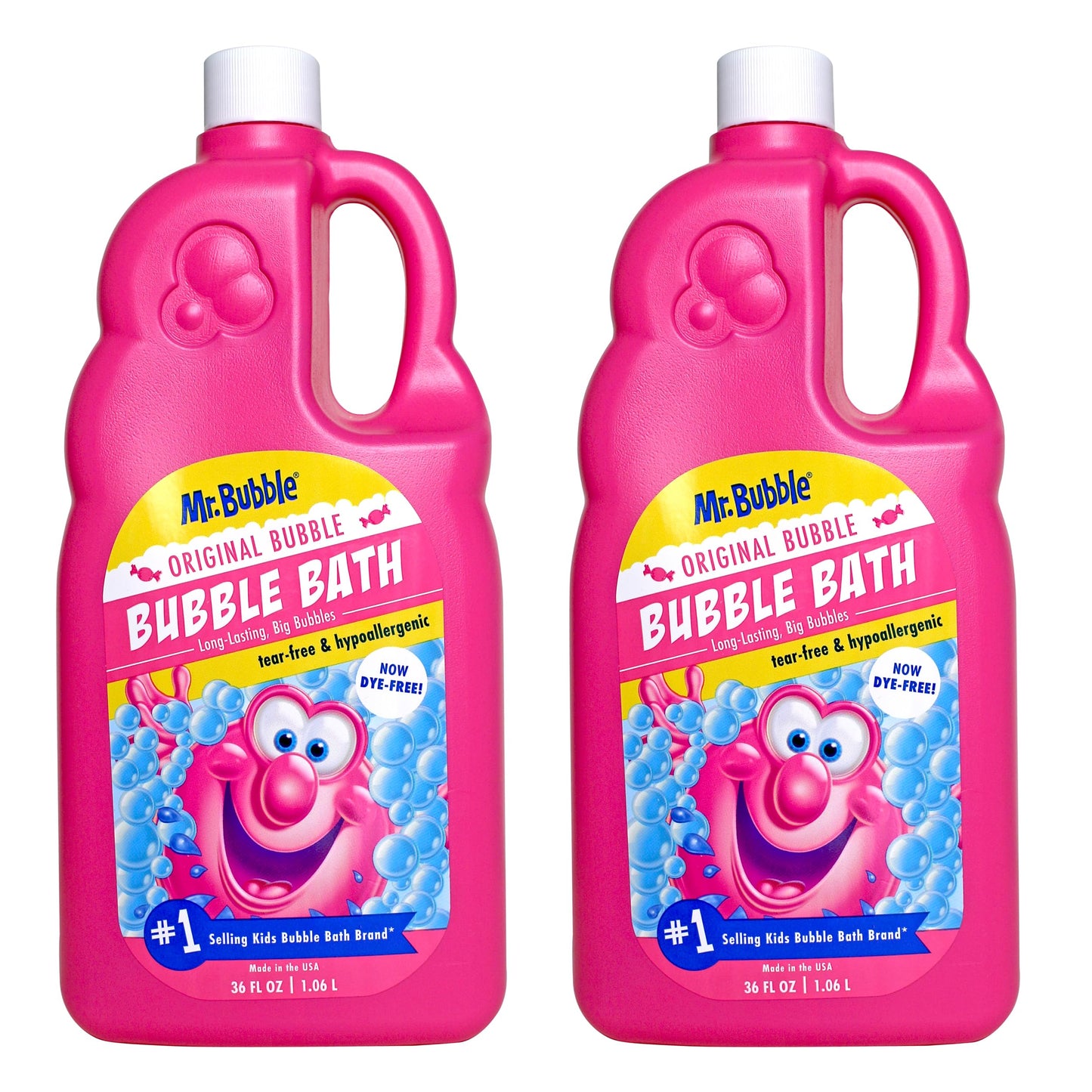 Mr. Bubble Extra Gentle Bubble Bath - Hypoallergenic, Tear Free Bubble Bath Solution Perfect for Sensitive Skin (Pack of 2 Bottles, 16 fl oz Each)