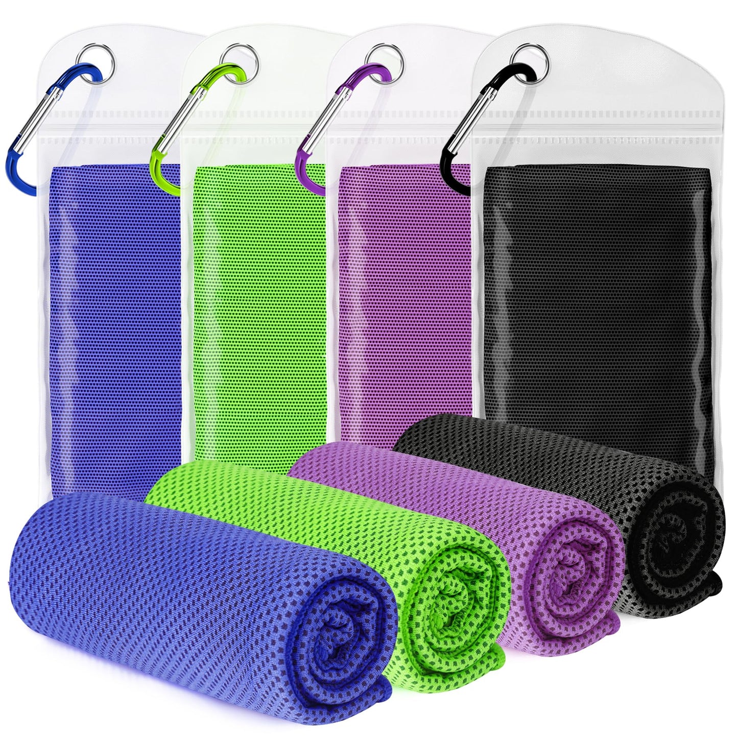 4 Pack Cooling Towels for Neck and Face(40"x12"), Cooling Neck Wraps, Ice Towel for Hot Weather, Soft Breathable Gym Towel, Cool Towel for Workout, Camping, Yoga, Sport, Running
