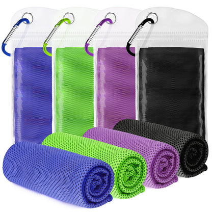 4 Pack Cooling Towels for Neck and Face(40"x12"), Cooling Neck Wraps, Ice Towel for Hot Weather, Soft Breathable Gym Towel, Cool Towel for Workout, Camping, Yoga, Sport, Running