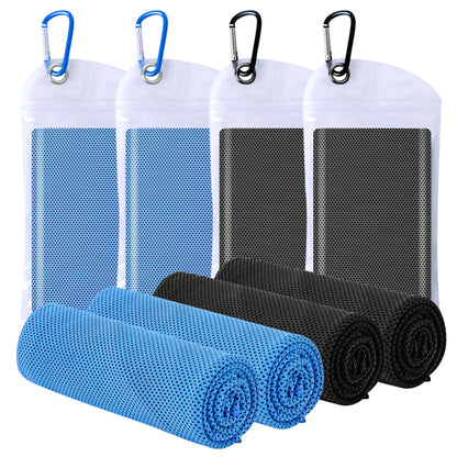 4 Packs Cooling Towels for Neck and Face(40"x 12"), Cool Sweat Towels for Hot Weather, Cooling Towels for Athletes, Lightweight Soft Breathable Towels for Yoga, Sport, Workout, Running, Gym, Camping