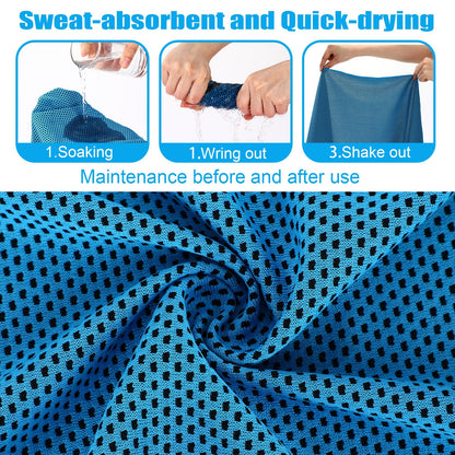 Peryiter 20 Pack Cooling Towels with Silicone Carry Cases Cooling Towels Bulk for Neck and Face Hot Weather Ice Towel Quick Drying Sweat for Sports Yoga Gym Running Fitness 10 Colors 35 x 12 Inches