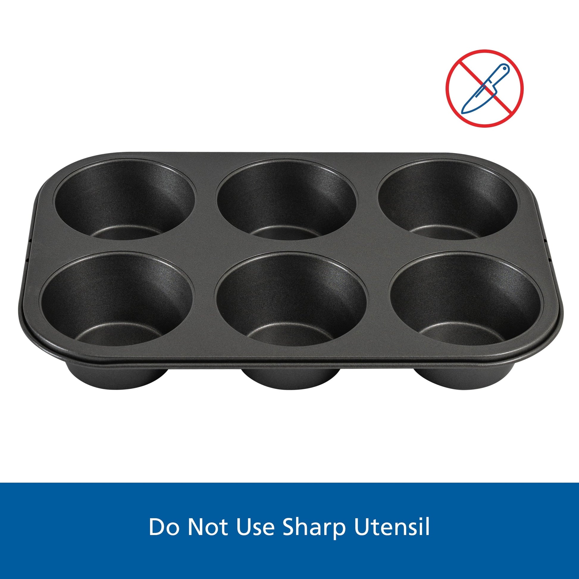 Premium Kitchen 6 Cup Jumbo Muffin Pan, Non-Stick Bakeware,3.4 inch Diameter Cups,Gray,Carbon Steel - Kitchen Gadget Tool for Quick Food Prep Detail
