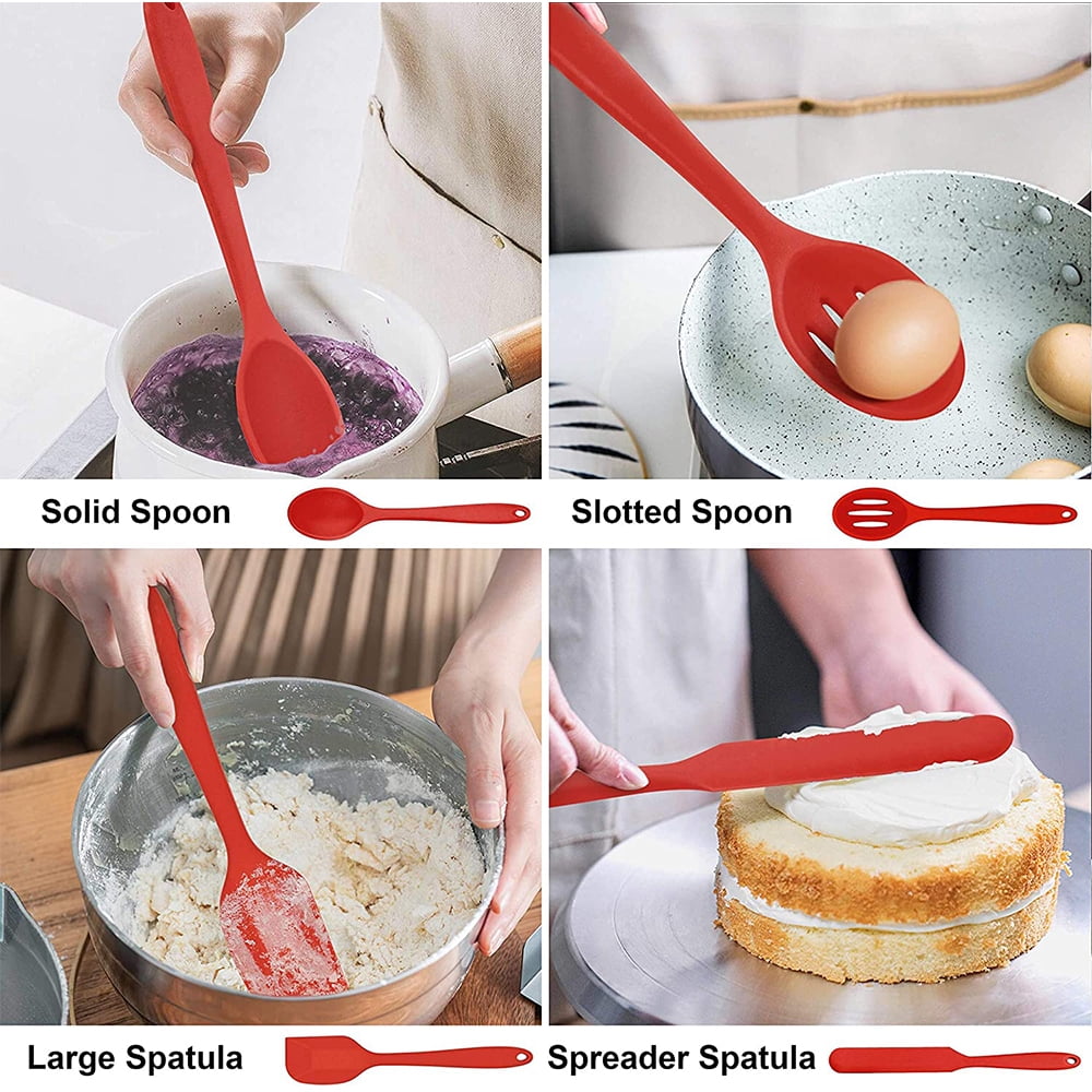 Durable Steel 14 Pcs Cooking Utensils Set with Holder, Heat Resistant Silicone Kitchen Cookware Utensils Set, Kitchen Cooking Tools... - Multi-Purpose Hand Tool for Daily Meal Prep Detail