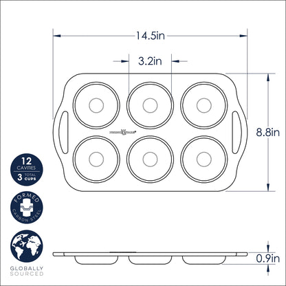 Premium Kitchen 6 Cavity Nonstick Steel Donut Pan - Premium Stainless Steel Garlic Presser & Peeler Detail