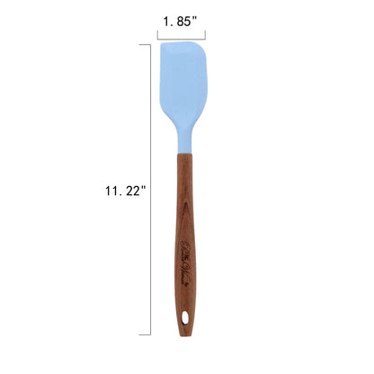 Heavy Duty 10-Piece Silicone and Acacia Wood Handle Cooking Utensils Set, Blue - Professional Kitchen Tool for Culinary Enthusiasts Detail