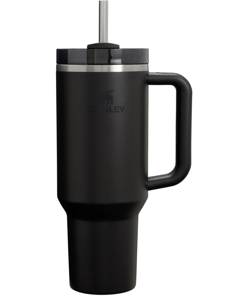 Splash-Resistant FlowState The Quencher H2.0 Flowstate Tumbler  | Stanley Create D332L - FlowState 3-Position Lid Insulated Travel Mug - Black 2.0