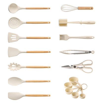 Professional Grade 17-Piece Silicone and Wood Cooking Utensil Set, Heat-Resistant, Safe for Nonstick Cookware - Professional Kitchen Tool for Culinary Enthusiasts - Default Title
